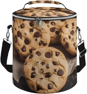 Camping Cooler Bag, Chocolate Chip Biscuit Print Portable Ice Pack Outdoor Cooler Bag Picnic Cooler Bag Foldable Cooler Bag, style