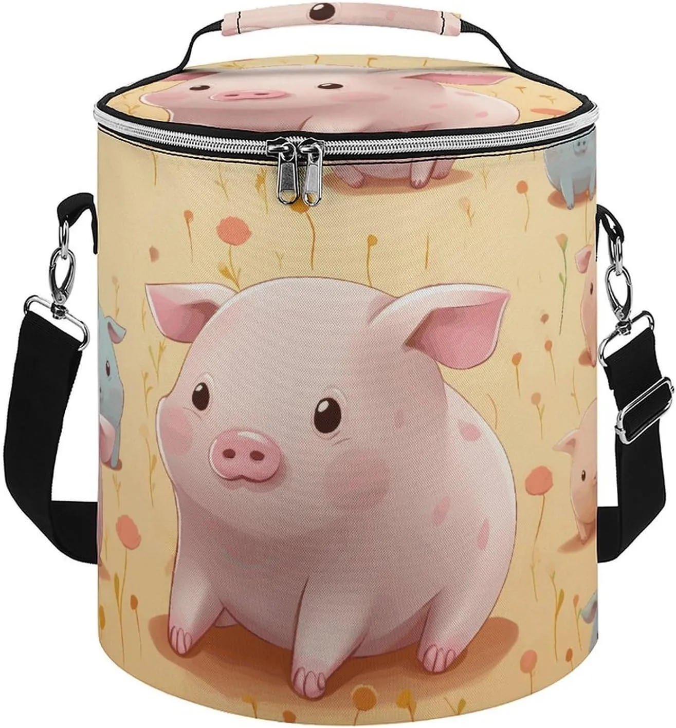 Camping Cooler Bag, Colorful Cute Pig Print Portable Ice Pack Outdoor Cooler Bag Picnic Cooler Bag Foldable Cooler Bag, style