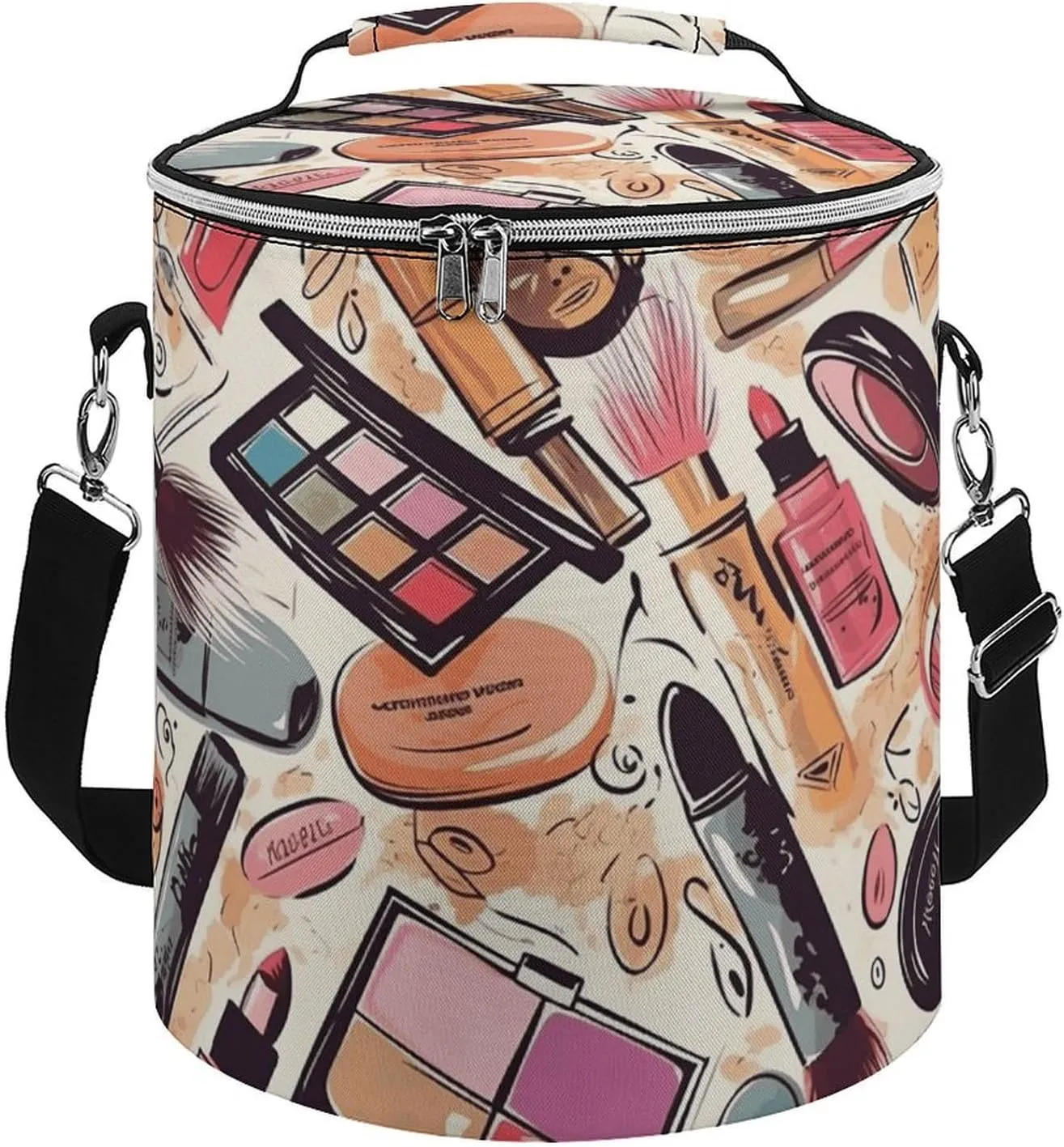 Camping Cooler Bag, Cosmetic and Makeup Theme Pattern Print Portable Ice Pack Outdoor Cooler Bag Picnic Cooler Bag Foldable Cooler Bag, style