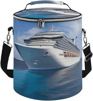 Camping Cooler Bag, Cruise Ship Print Portable Ice Pack Outdoor Cooler Bag Picnic Cooler Bag Foldable Cooler Bag, style