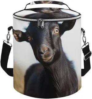 Camping Cooler Bag, Cute Black Goat Animal Print Portable Ice Pack Outdoor Cooler Bag Picnic Cooler Bag Foldable Cooler Bag, style