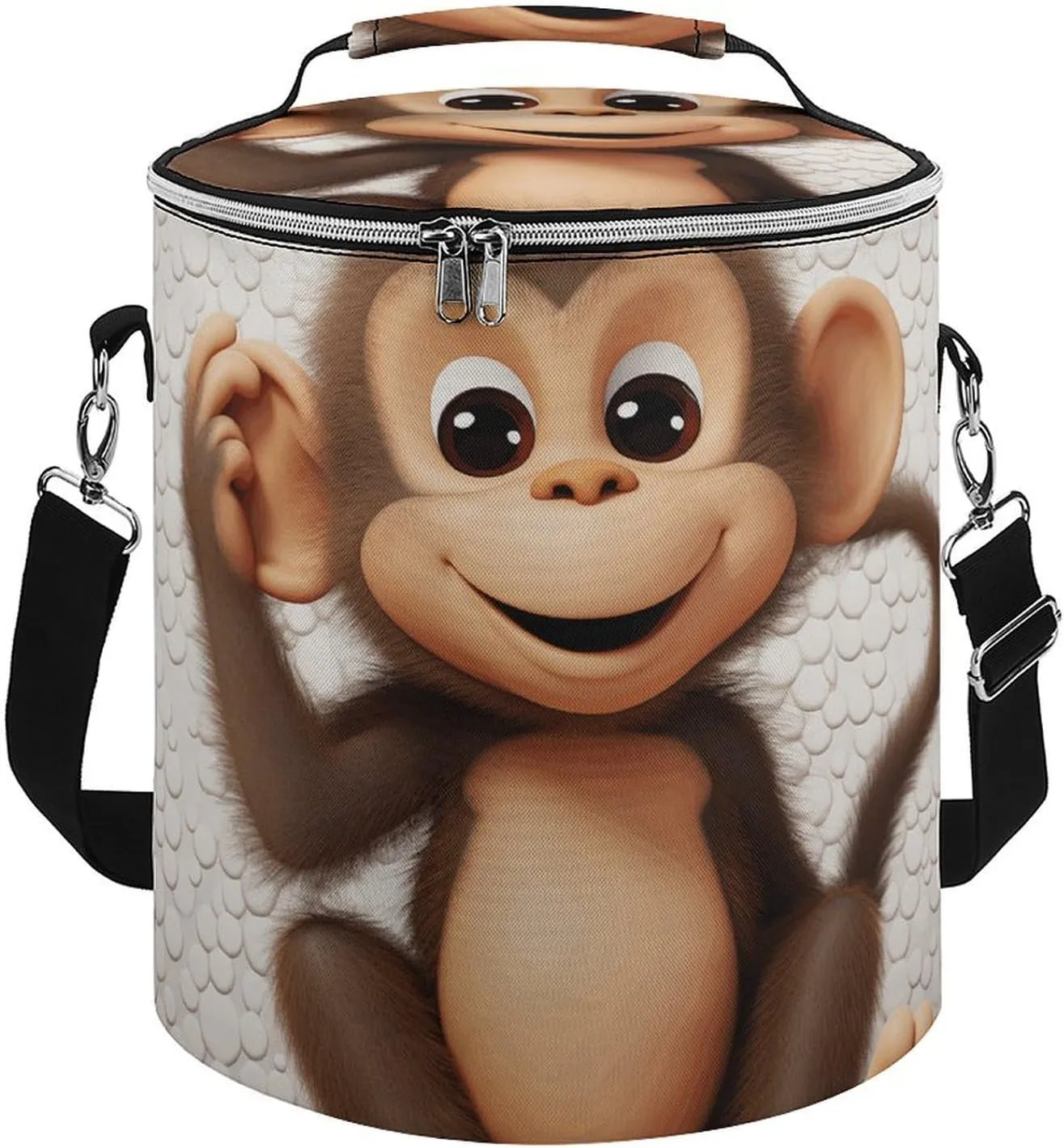 Camping Cooler Bag, Cute Monkey Print Portable Ice Pack Outdoor Cooler Bag Picnic Cooler Bag Foldable Cooler Bag, style