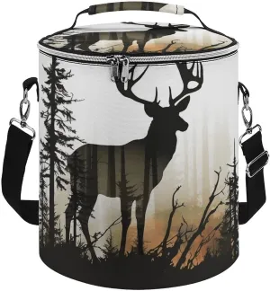 Camping Cooler Bag, Deer Silhouette Print Portable Ice Pack Outdoor Cooler Bag Picnic Cooler Bag Foldable Cooler Bag, style