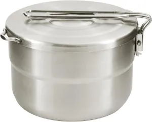 Camping Pot 304 Stainless Steel 1.5l Cooking Outdoor Camping Pan Pot with Lid and Folding Handle Quick Heating Stable Portable Cookware for Hunting, Hiking, Picnic Cookware