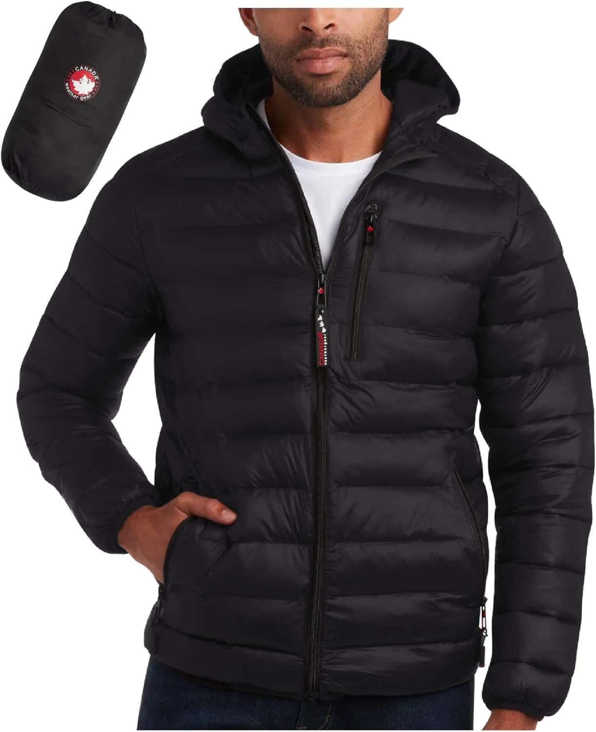 CANADA WEATHER GEAR Mens' Puffer Jacket - Lightweight Packable Bubble Coat, Water Resistant Outerwear Jackets for Men (M-XXL)
