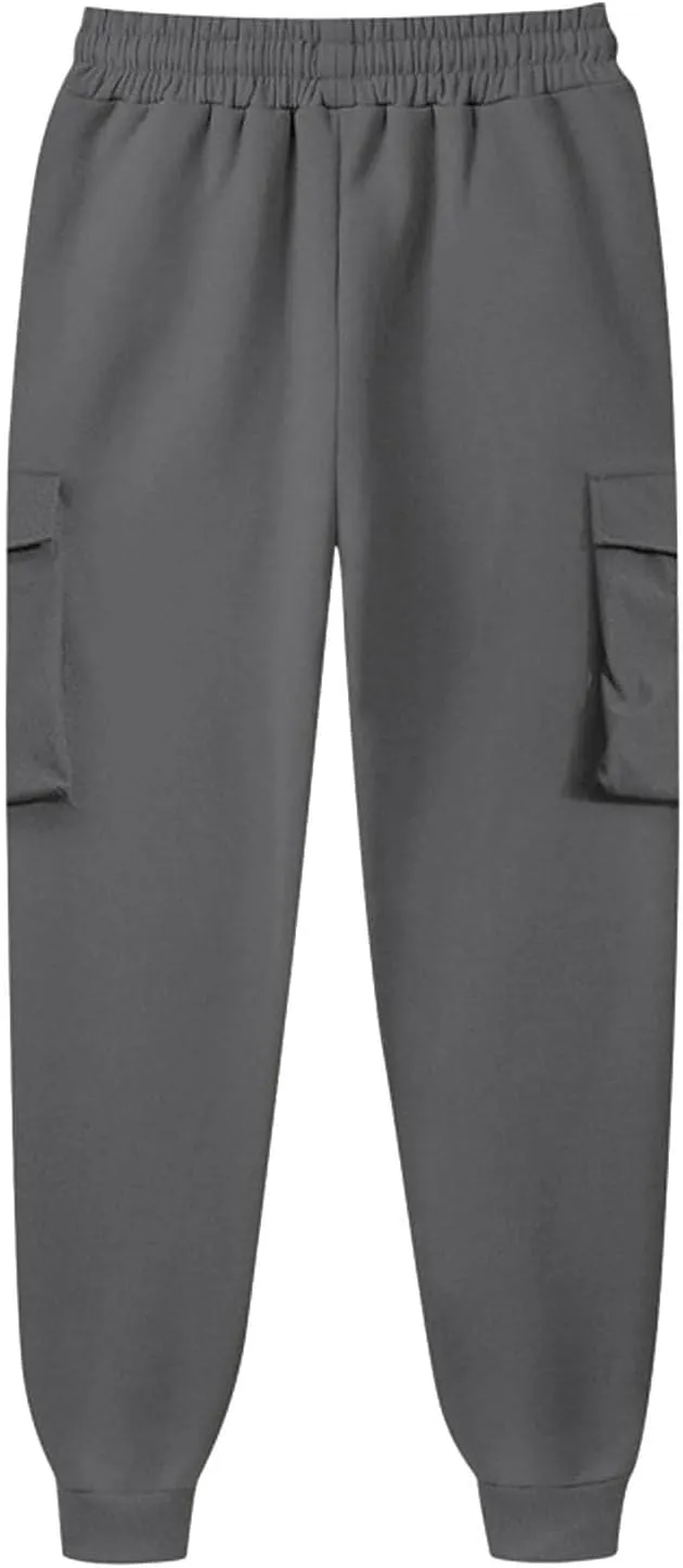 Cargo Sweatpants for Women Drawstring Casual Sweatpants Women 2024 Fall Hiking Pants with Pockets Solid Cargo Joggers