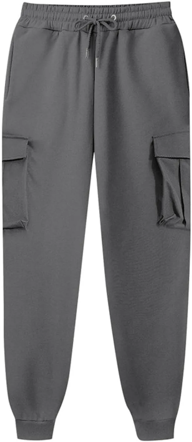 Cargo Sweatpants for Women Drawstring Casual Sweatpants Women 2024 Fall Hiking Pants with Pockets Solid Cargo Joggers