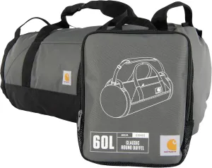 Carhartt Classic Round Duffel with Utility Pouch, Heavy-Duty, Water-Resistant Packable Gear Bag for Jobsite, Gym, and Travel