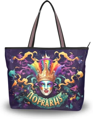 Carnival Mask Tote Bag for Women Casual Shoulder Bag Women Hobo Bag Top Handle Handbag for Shopping Travel Work
