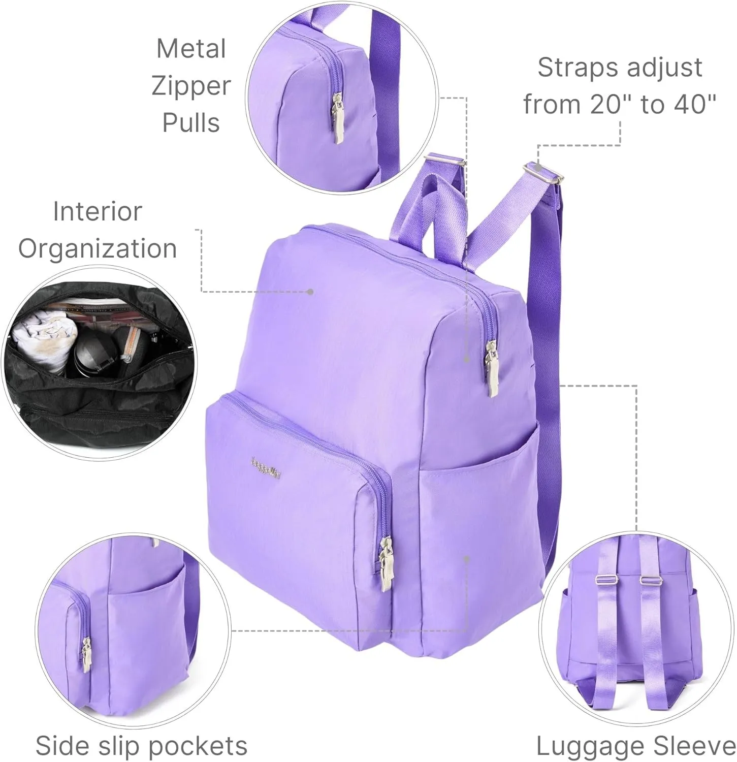 Carryall Packable Lightweight Travel Backpack 14x11" Folding Compact Nylon Washable Weekender Daypack w/Luggage Sleeve