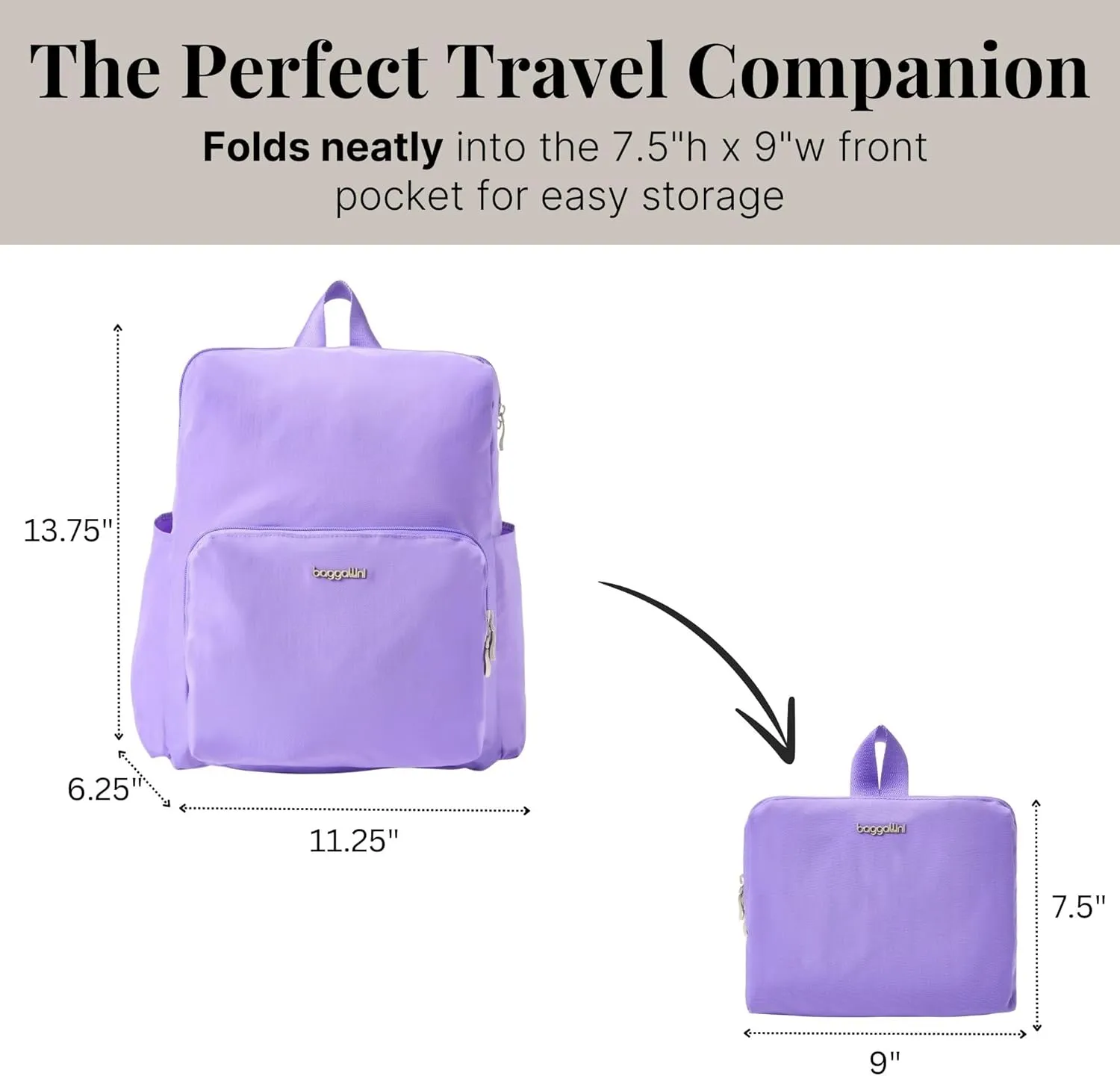 Carryall Packable Lightweight Travel Backpack 14x11" Folding Compact Nylon Washable Weekender Daypack w/Luggage Sleeve