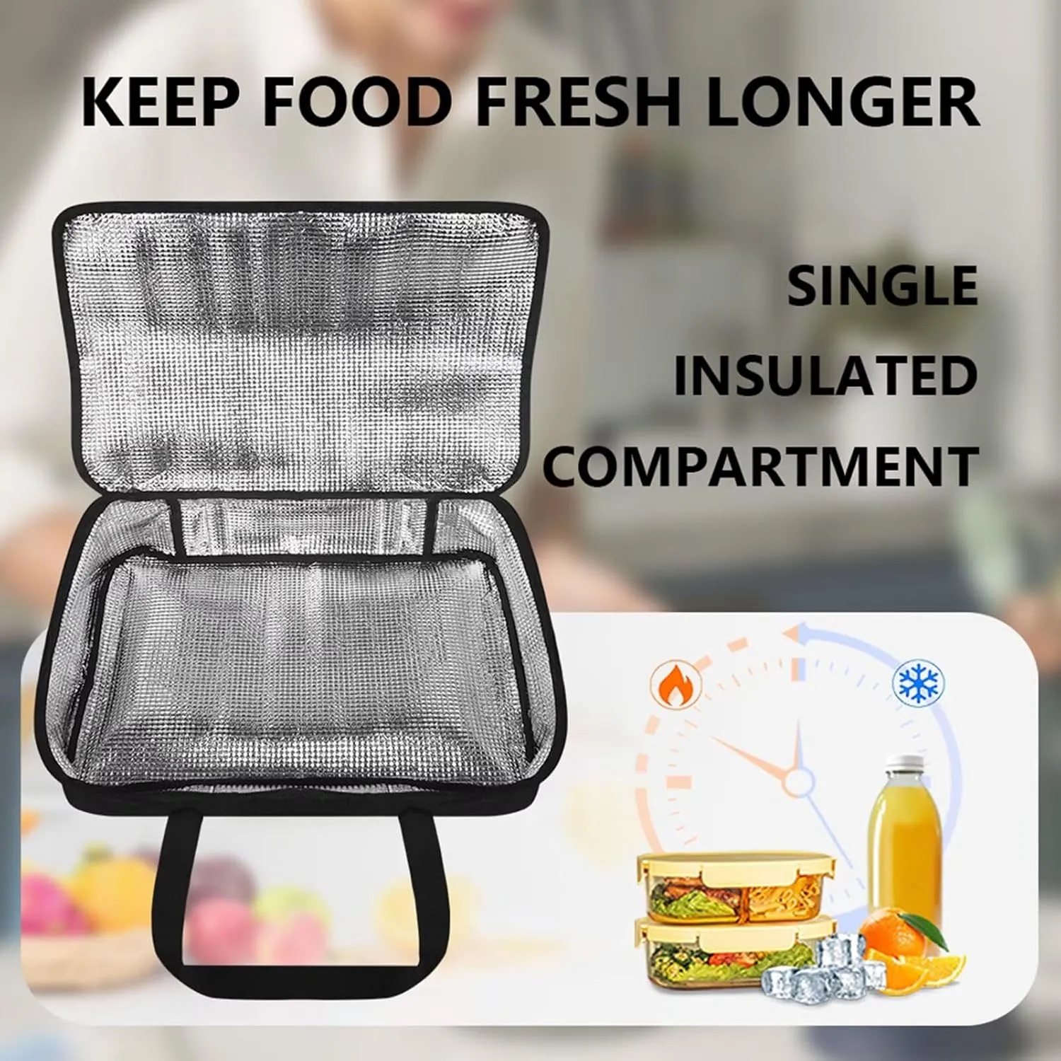 Casserole Carrier Insulated Cooler Bag Food Warmer Carrier Heat Retaining Pie Tote Thermal Lunch Bag Fits 9" x 13" Baking Dish Suitable for Potluck Picnic, Colorful Butterfly Black