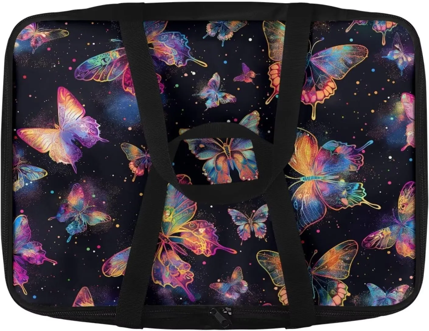 Casserole Carrier Insulated Cooler Bag Food Warmer Carrier Heat Retaining Pie Tote Thermal Lunch Bag Fits 9" x 13" Baking Dish Suitable for Potluck Picnic, Colorful Butterfly Black