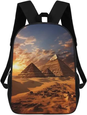 Casual Backpack for Men Women Waterproof Lightweight Daypack Travel Laptop Bag Egyptian Pyramids