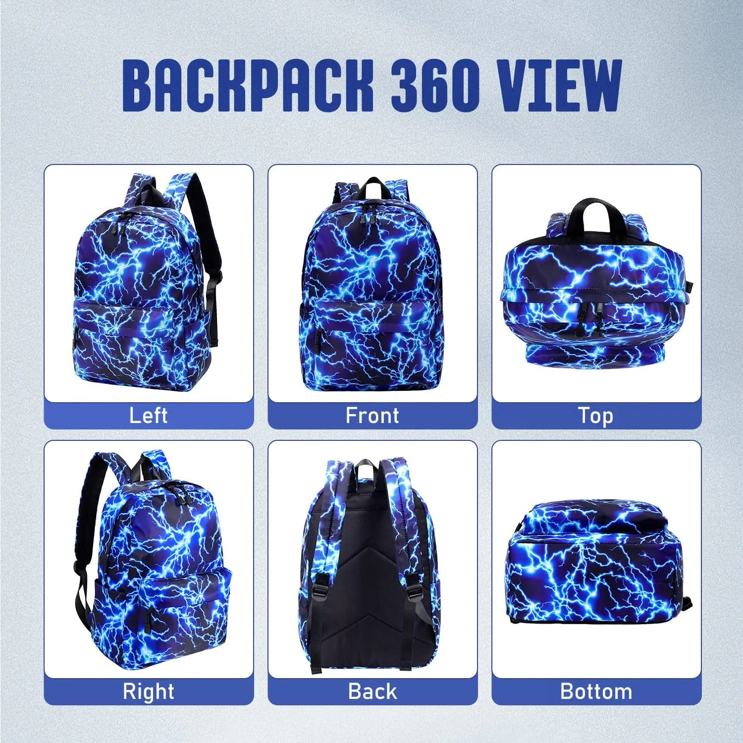 Checkered Backpack - School Backpack for Kids, Large Capacity, Waterproof, Lightweight, Black
