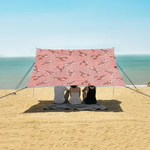 Checkered with Lobster Colorful Beach Camping Tent Sun Shelter for Whole Family, Beach Shade Canopy with UPF50  UV Protection,Easy Set Up and Carry,Outdoor Shade for Trips, Fishing, Backyard Fu
