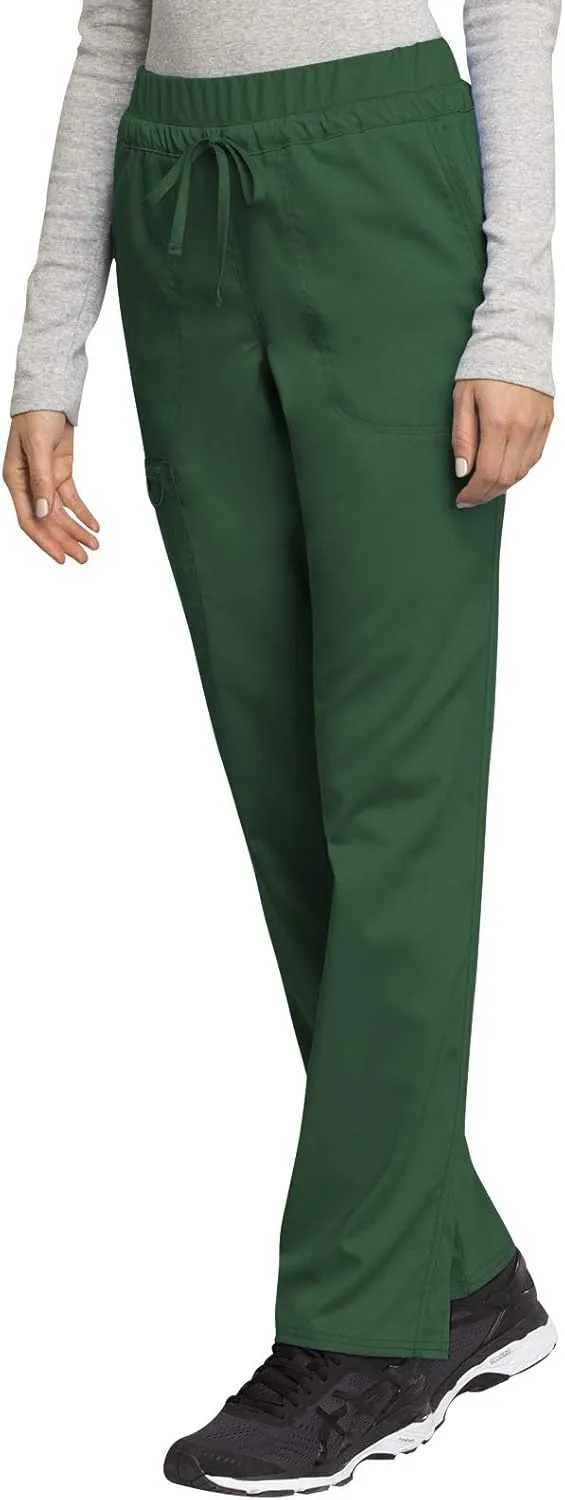 Cherokee Scrub Pants for Women Mid Rise Tapered Leg Drawstring Bottom WW105