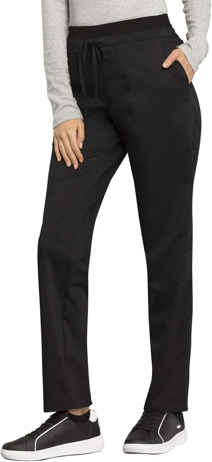 Cherokee Scrub Pants for Women Mid Rise Tapered Leg Drawstring Bottom WW105