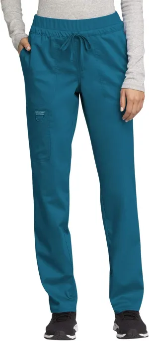 Cherokee Scrub Pants for Women Mid Rise Tapered Leg Drawstring Bottom WW105