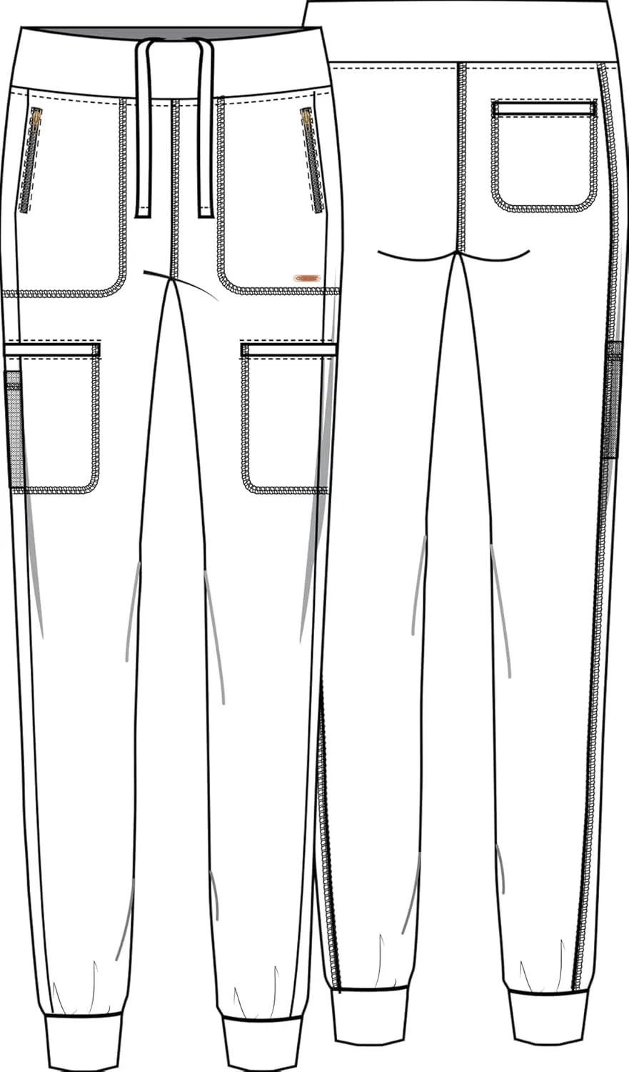 Cherokee Scrubs for Women Pant with Mid Rise Tapered Leg Drawstring Moisture Wicking Easy Care & 360° Stretch Fabric - CK092