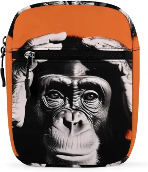 Chimp Upset Monkey Small Crossbody Purse Cute Travel Shoulder Bag with Adjustable Strap for Men Women