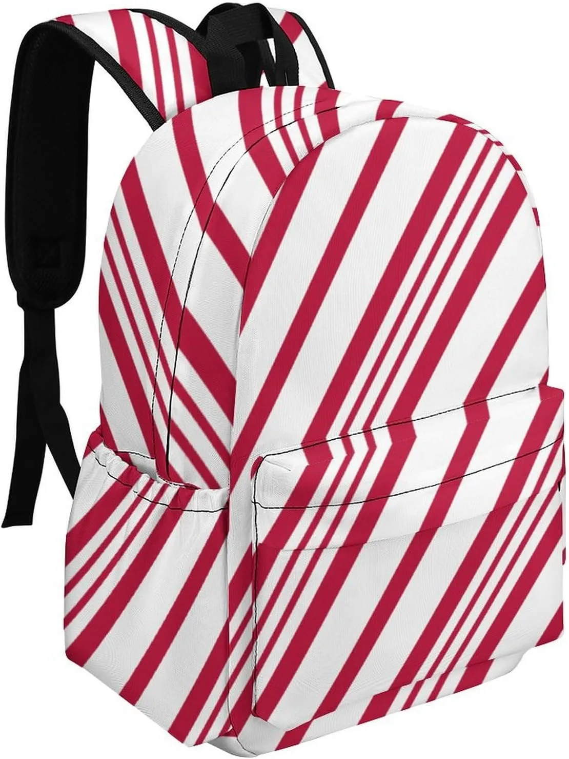 Christmas Candy Cane Casual Lightweight Large Capacity Travel Backpack Unisex