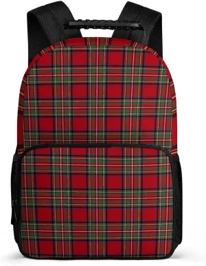Clan Stewart Plaid Large Capacity Fully Printed Backpack Unisex 16 Inches