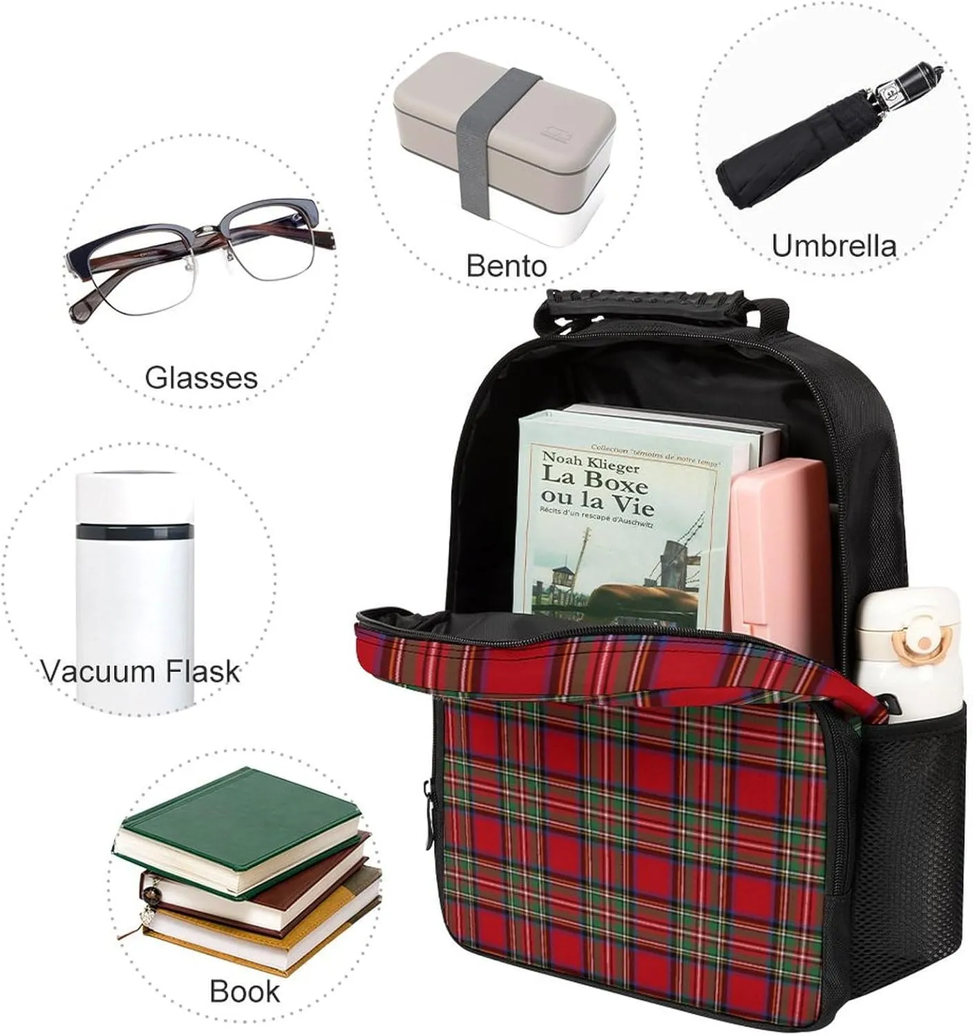 Clan Stewart Plaid Large Capacity Fully Printed Backpack Unisex 16 Inches