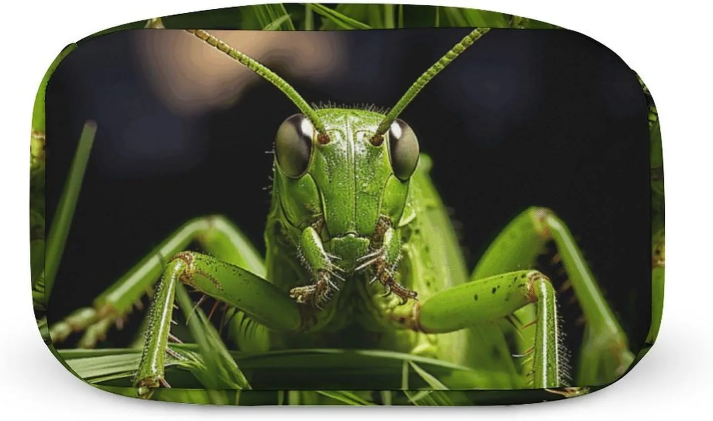 Classic Lunch Box for Men Women,Grasshopper on Grass Reusable Insulated Lunch Bag Cooler for Work Picnic Or Travel
