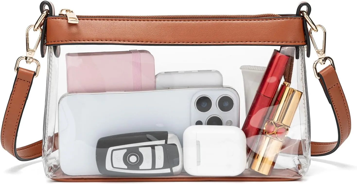 Clear Bag for Stadium Events, Clear Purses for Women, Stadium Approved Clear Crossbody Bag
