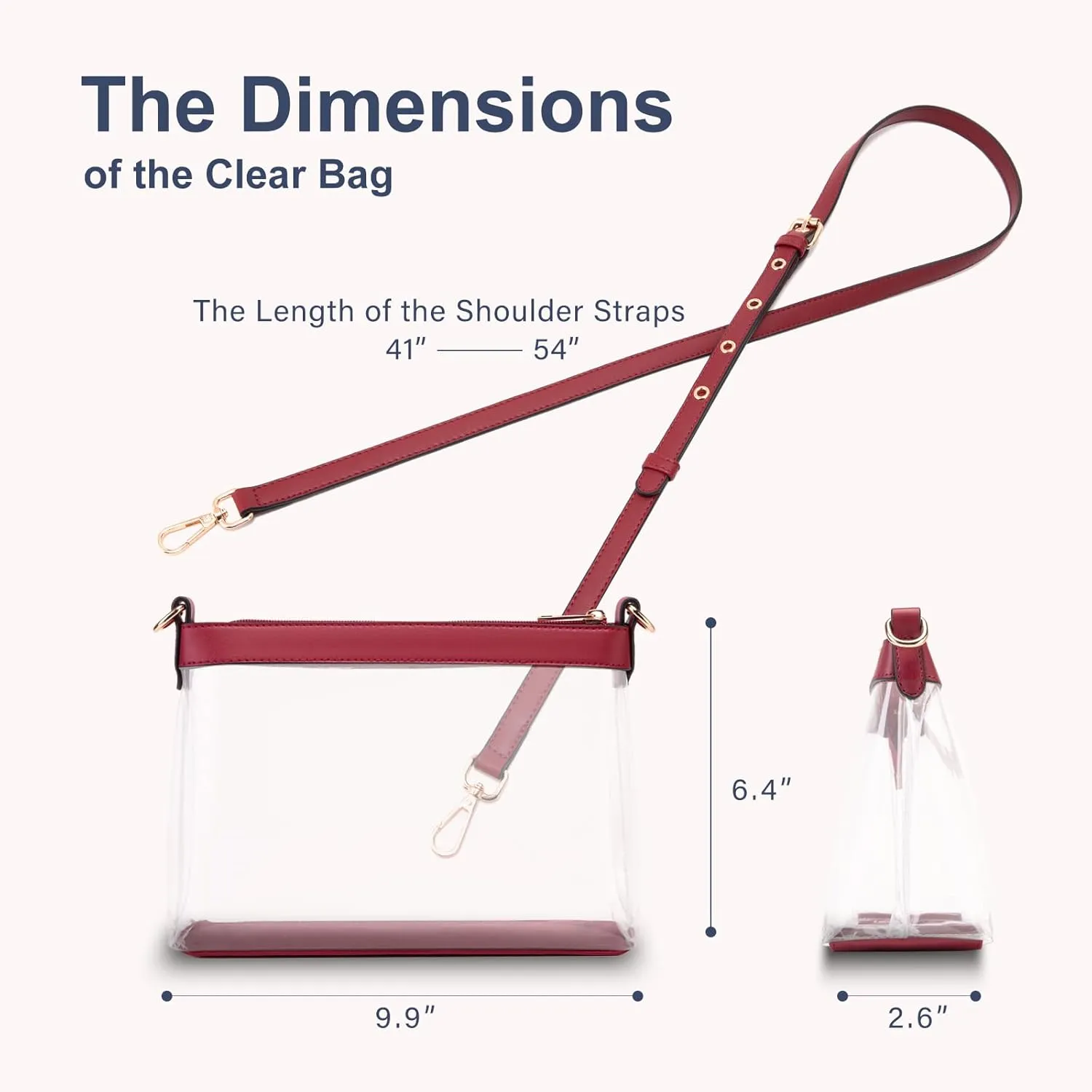 Clear Bag for Stadium Events, Clear Purses for Women, Stadium Approved Clear Crossbody Bag