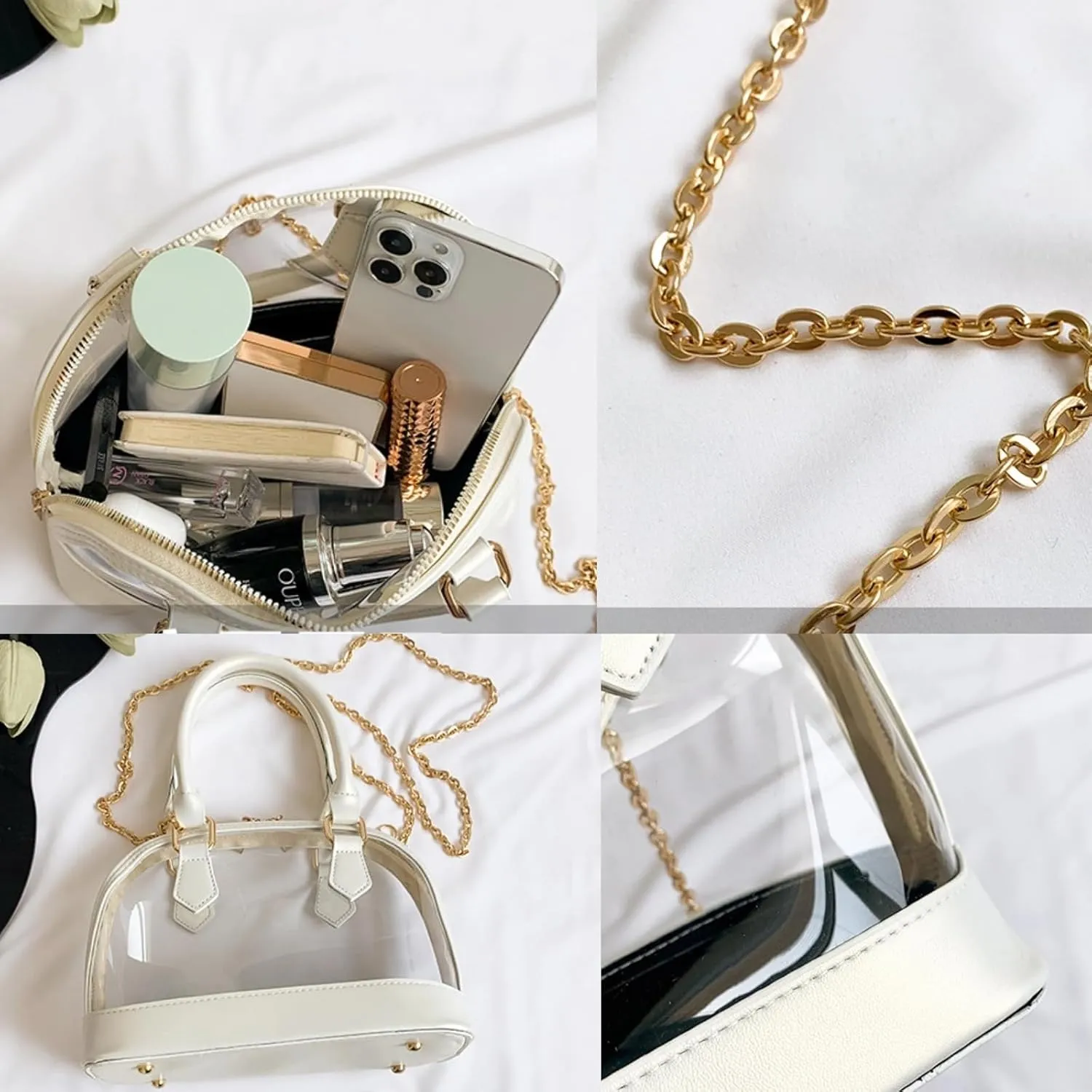 Clear Purse Stadium Approved Clear Crossbody Bag Shoulder Bag Women Handbag Purses Concerts Sports Events Festivals