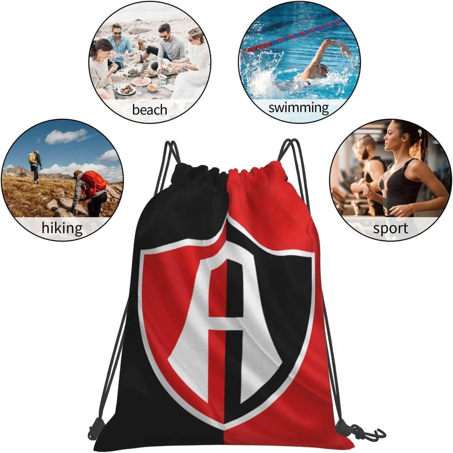 Club-Atlas-FC Drawstring Bag for Sports Fans Shopping Yoga Camping