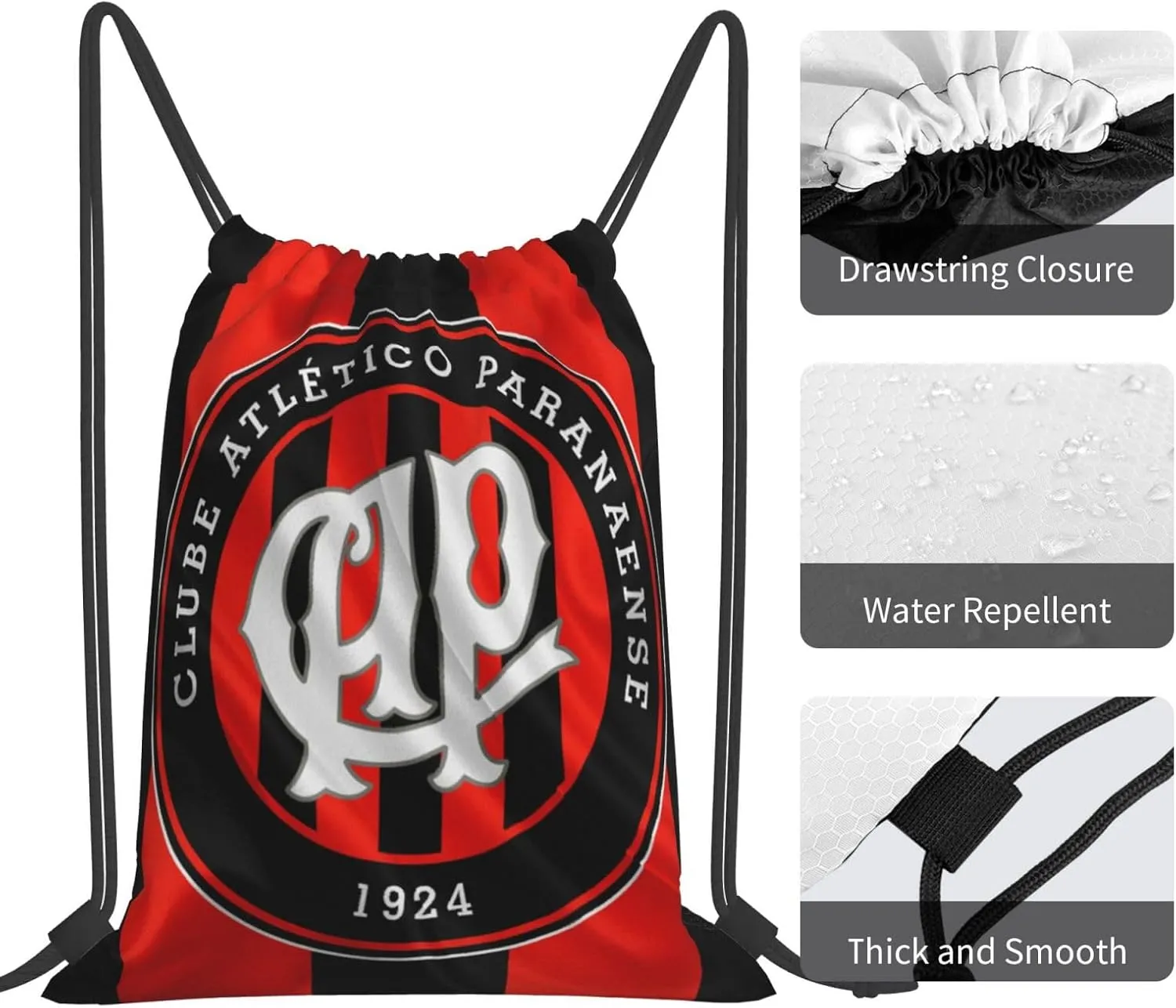 Clube Atlético Paranaense Unisex Adult Shoulders Bag Backpack Drawstring Bag for Shopping Swim Camp