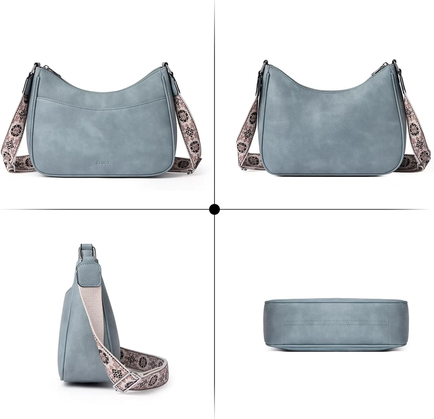 CLUCI Crossbody Bags for Women, Vegan Leather Shoulder Handbags, Purses for Women with Adjustable Wide Strap