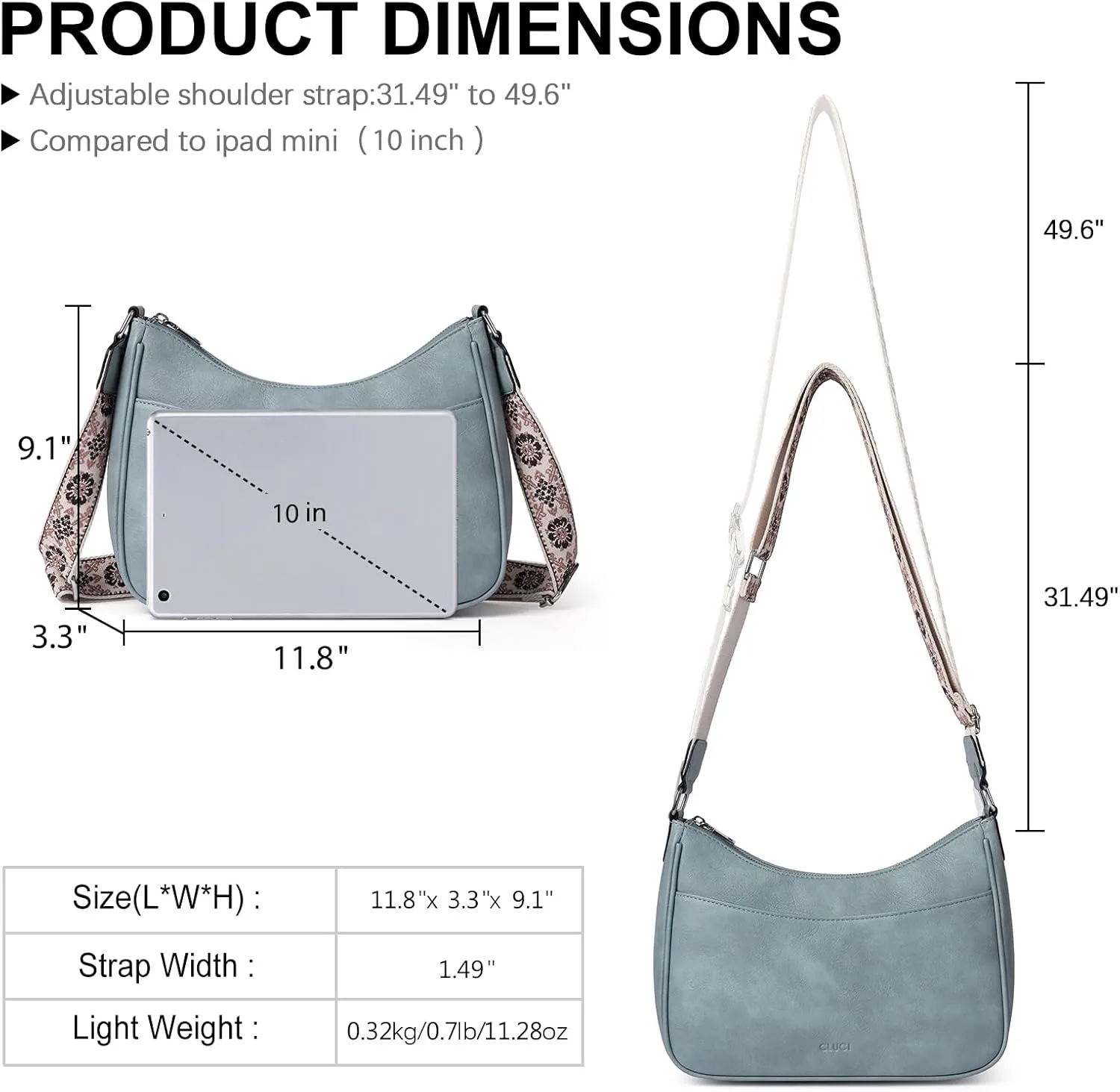 CLUCI Crossbody Bags for Women, Vegan Leather Shoulder Handbags, Purses for Women with Adjustable Wide Strap