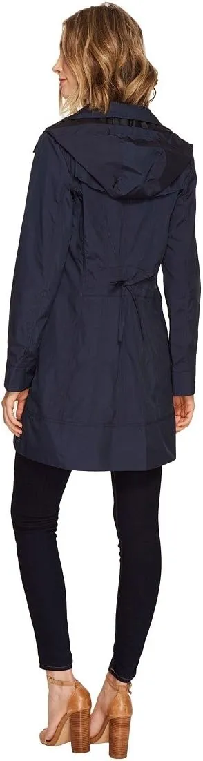 Cole Haan Women's Packable Hooded Rain Jacket with Bow