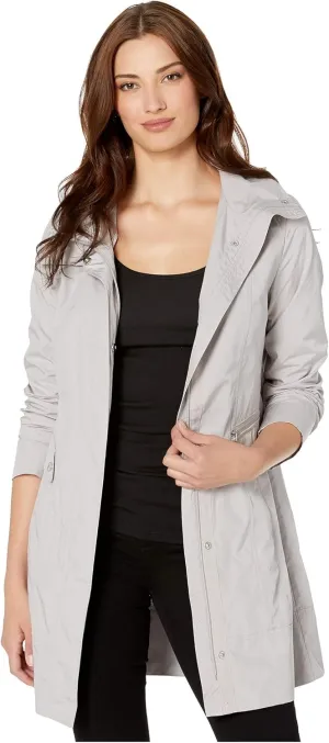 Cole Haan Women's Packable Hooded Rain Jacket with Bow