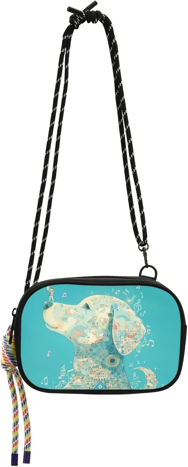 Collage Art Style Golden Retriever Dog Chidlikes Womens Purses Crossbody for Womens Comfort with Credit Card Slots Small Black Purses Go shopping
