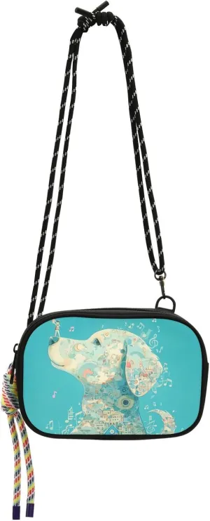 Collage Art Style Golden Retriever Dog Chidlikes Womens Purses Crossbody for Womens Comfort with Credit Card Slots Small Black Purses Go shopping