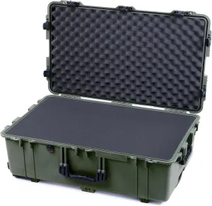 ColorCase Pelican 1650 Case OD Green - Large Sized Rolling Waterproof Case with Pick & Pluck Foam & Convoluted Lid Foam - Black Handles & Latches