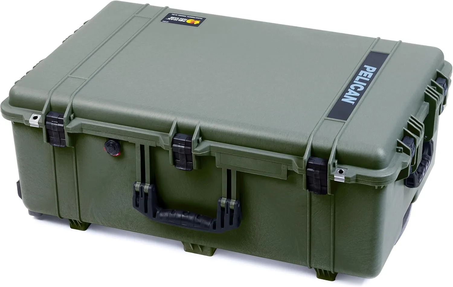 ColorCase Pelican 1650 Case OD Green - Large Sized Rolling Waterproof Case with Pick & Pluck Foam & Convoluted Lid Foam - Black Handles & Latches