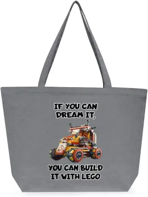 Constructor Themed Cotton Tote Bag - Word Art Large Tote Bag - Print Shopping Bag