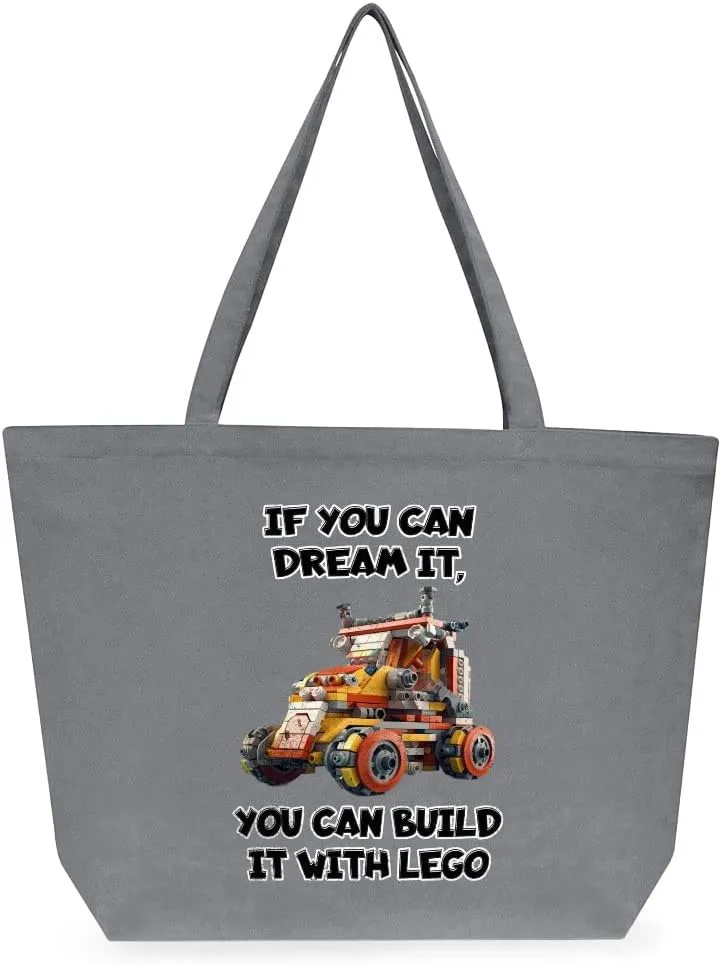 Constructor Themed Cotton Tote Bag - Word Art Large Tote Bag - Print Shopping Bag