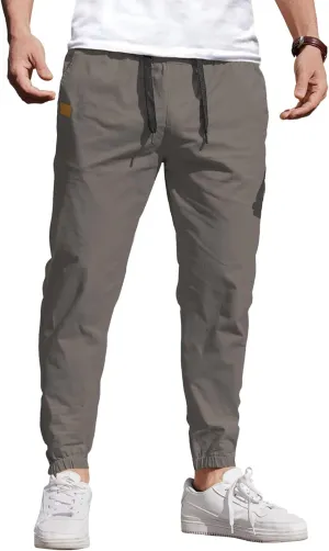 COOFANDY Mens Casual Joggers Pants Elastic Drawstring Chino Cargo Pants Hiking Outdoor Track Sweatpants