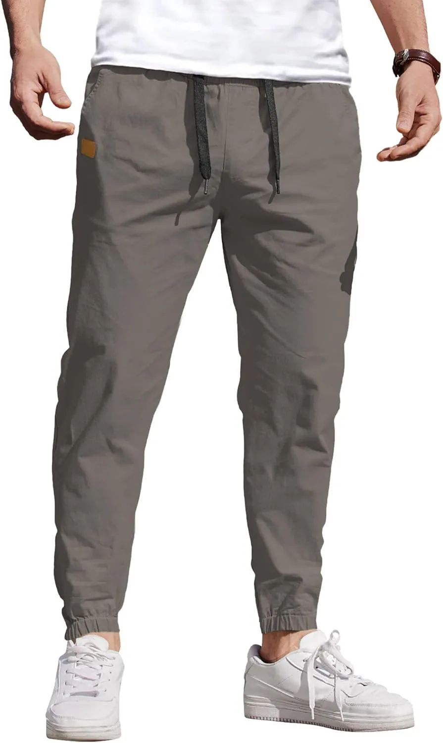 COOFANDY Mens Casual Joggers Pants Elastic Drawstring Chino Cargo Pants Hiking Outdoor Track Sweatpants