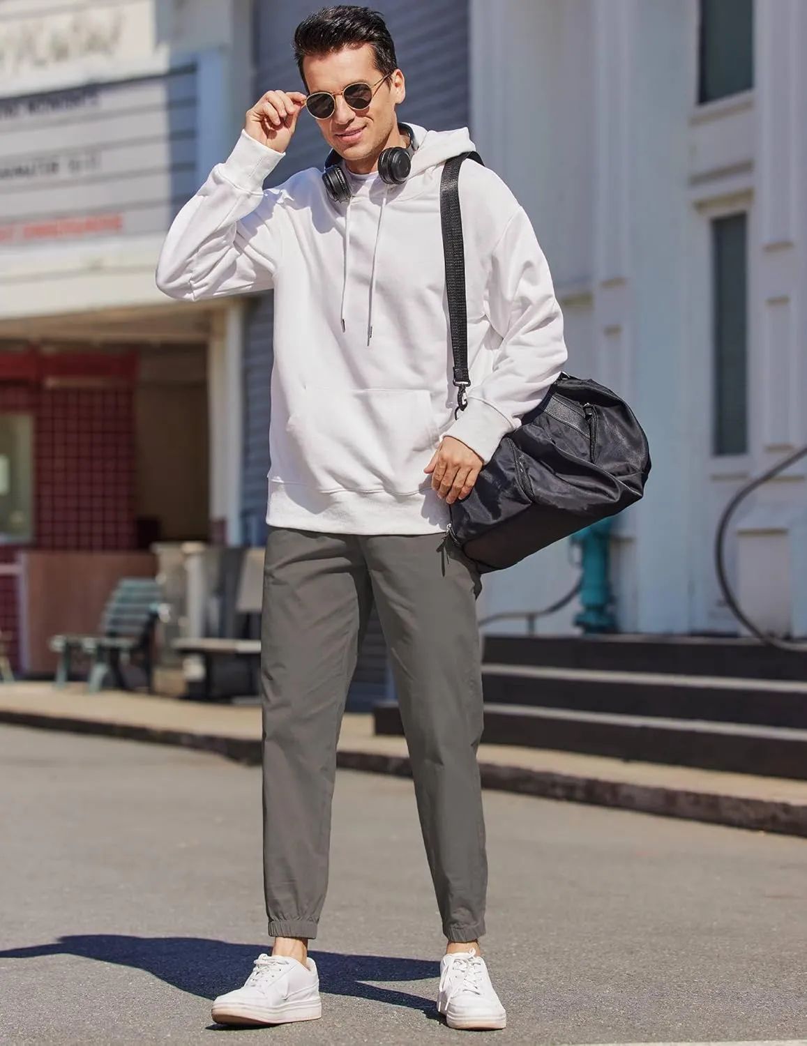 COOFANDY Mens Casual Joggers Pants Elastic Drawstring Chino Cargo Pants Hiking Outdoor Track Sweatpants