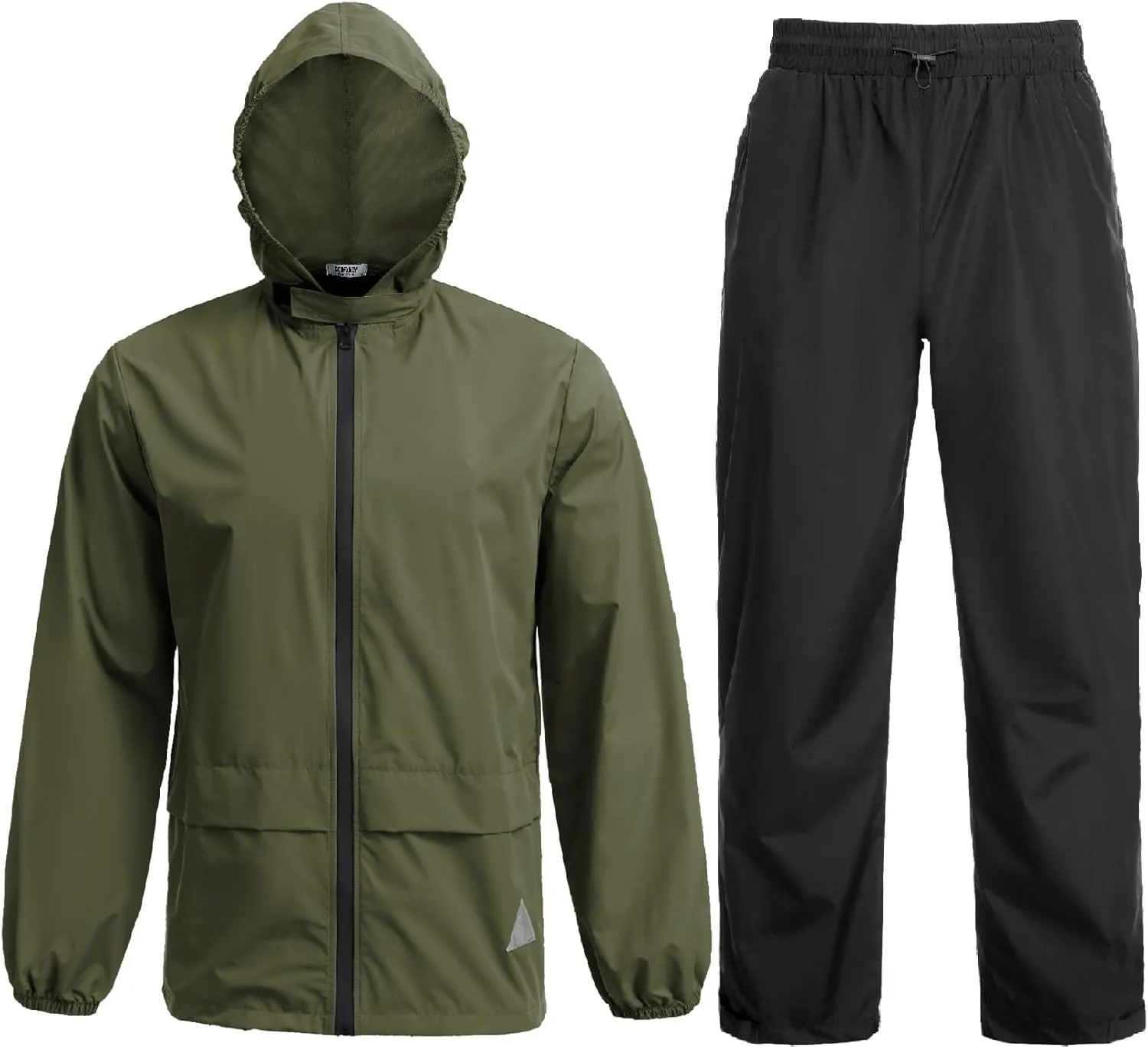 COOFANDY Men's Rain Suit 2 Piece Waterproof Breathable Rain Gear Lightweight Rain Jacket Pants Rainwear Suit
