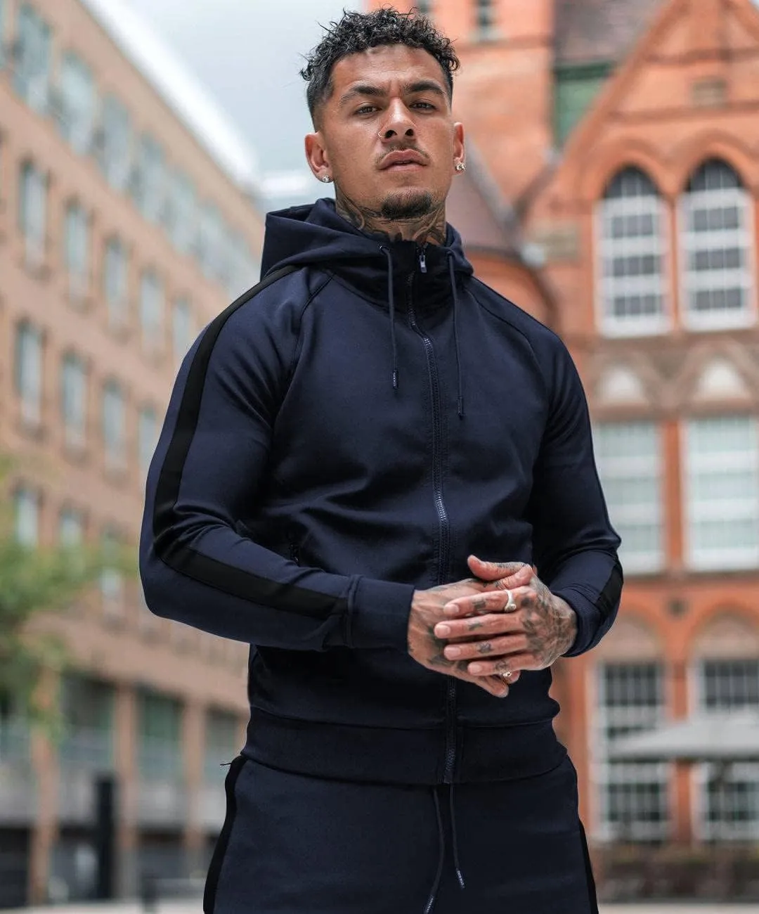 COOFANDY Tracksuit Mens with Zipper Pockets Full Zip Hoodie Sweatsuit 2 Pieces Running Jogging Sports Casual Sweat Suits
