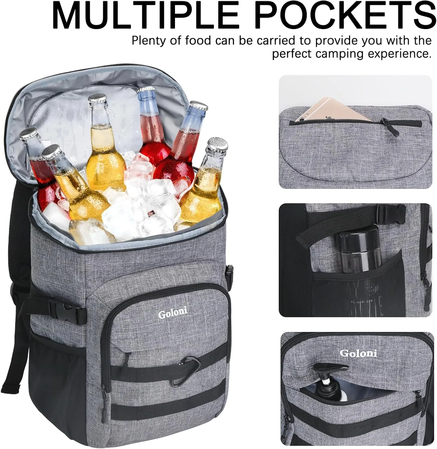 Cooler Backpack Insulated Leak Proof,Small Soft Coolers Bag for Men and Women Camping,Travel,Beach,Hiking,Picnic